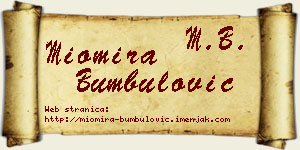 Miomira Bumbulović vizit kartica